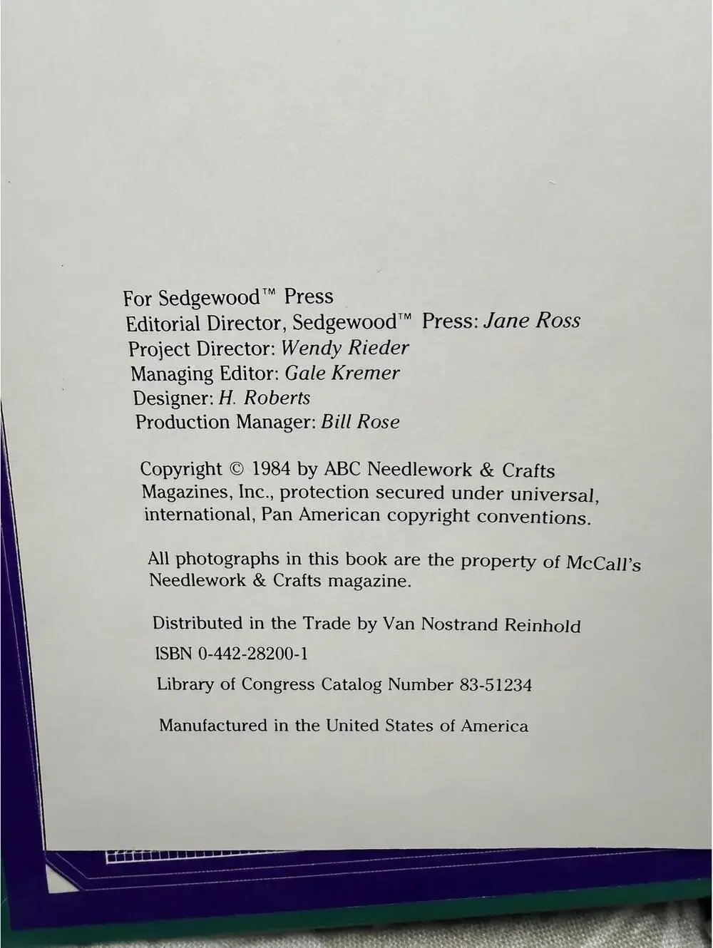Vintage 1984 Knitting & Crochet McCall’s Needlework Crafts HC Pattern Book